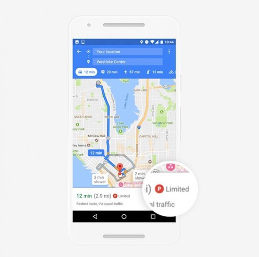 google maps parking