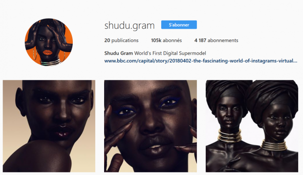 Le compte Instagram de Shudu Gram et ses 105k followers.