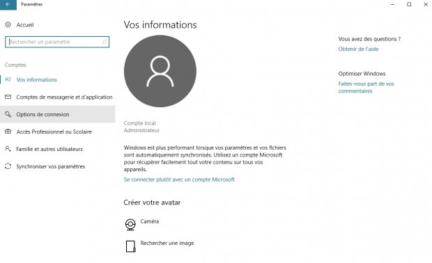 option connexion