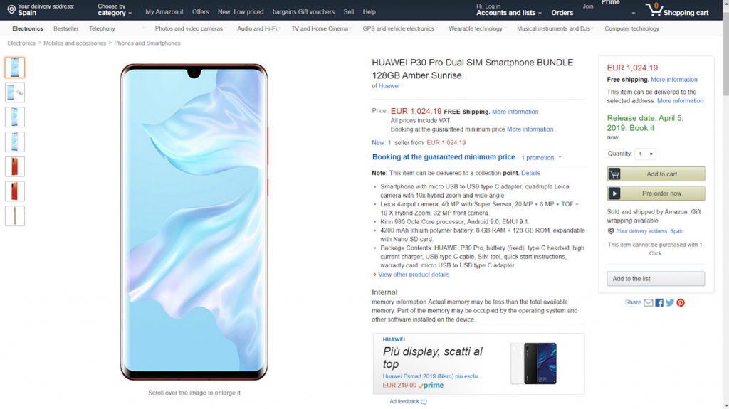 Huawei P30 Pro Amazon