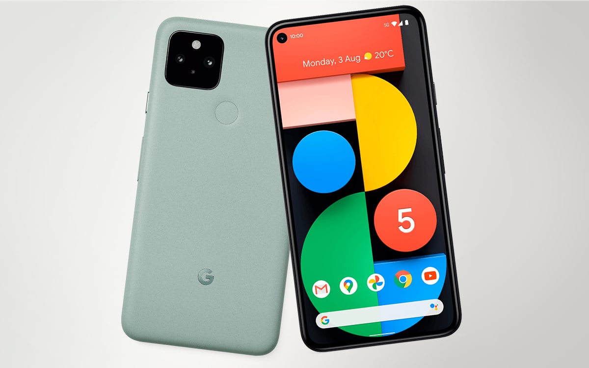 Image du Pixel 5, design caractéristique de la gamme auquel pourrait ressembler le Pixel 6.