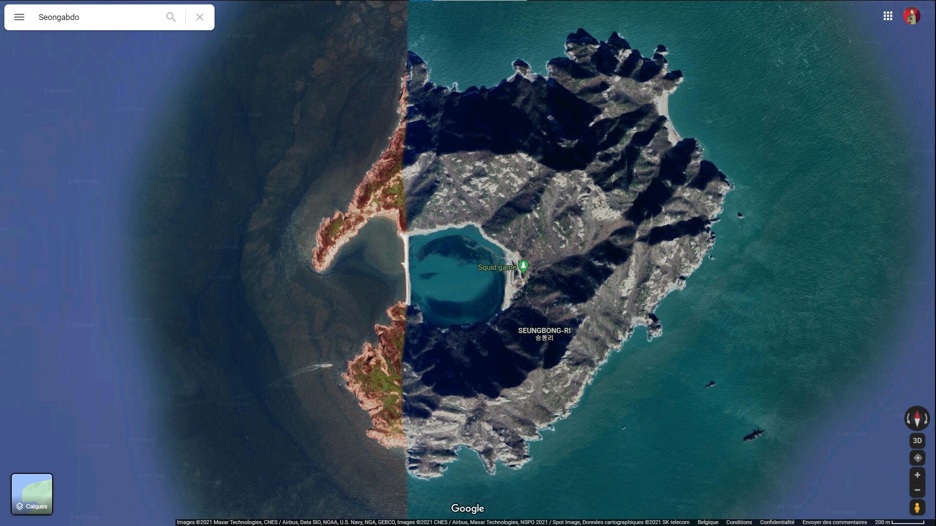 L Le De Squid Game Existe R Ellement Et Se Trouve Sur Google Maps Geeko Capture Decran 2021 10 11 092235 