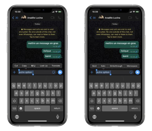 Texte WhatsApp