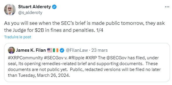 Capture d'écran amende Ripple